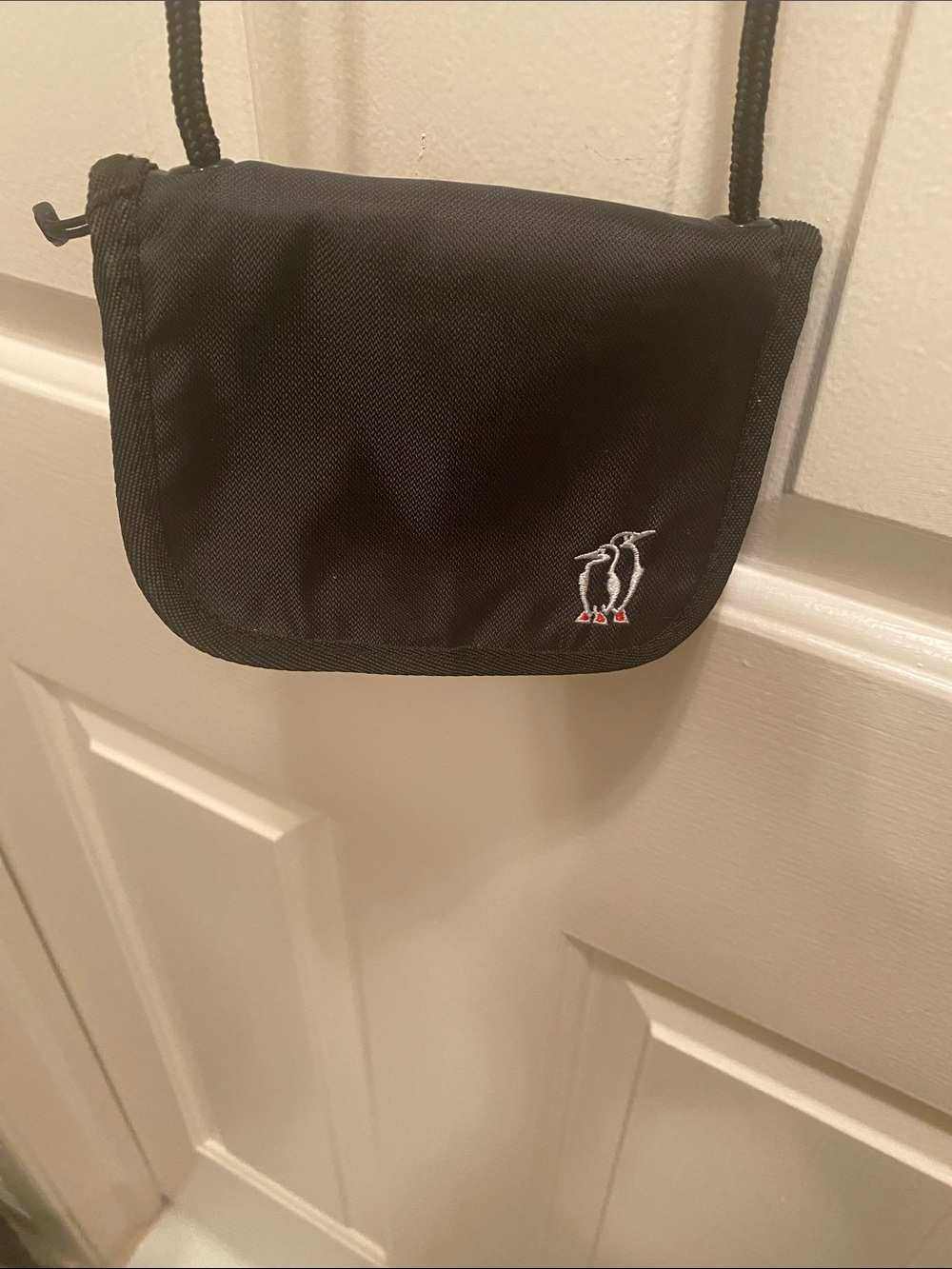 Original Penguin Black Mini Crossbody Pouch with Embroidered Logo